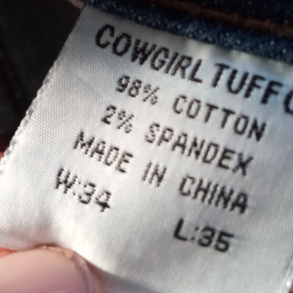 Cowgirl Tuff Brown Stitch 34x35 - Picture 4 of 9